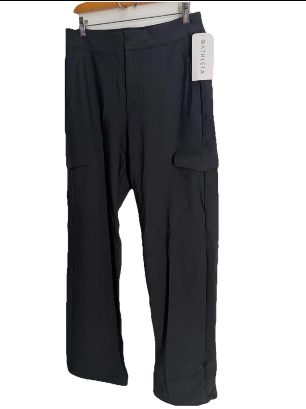 NWT ATHLETA Stellar Cargo Pant Black Stretch Work Travel Pants SZ 8 #511139 - Picture 12 of 13